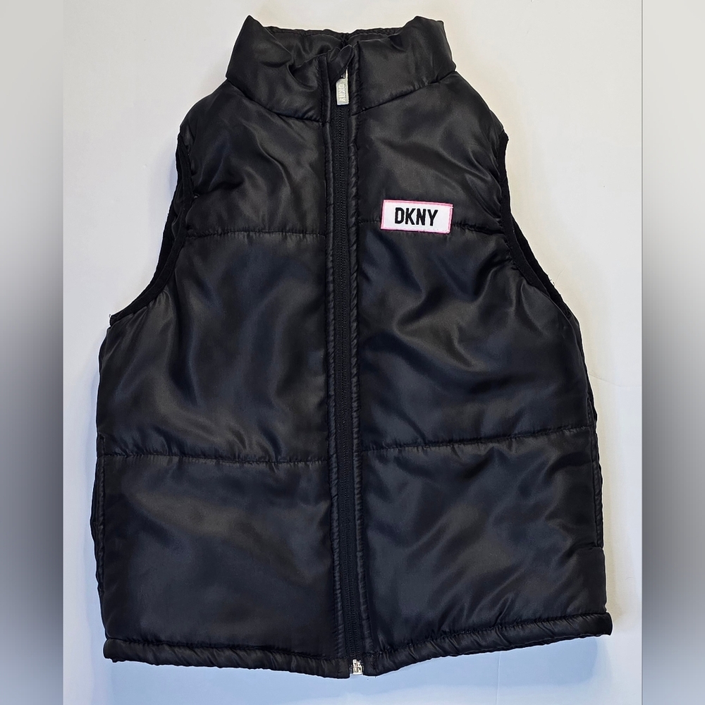 Dkny Kids Black Zip Up Vest Size 6